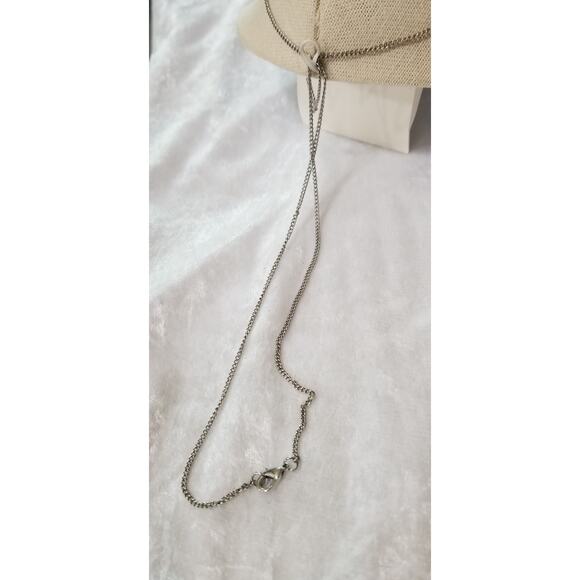 32" Silver tone slide necklace w/4 1/2" drop 1.1560 - Picture 8 of 9